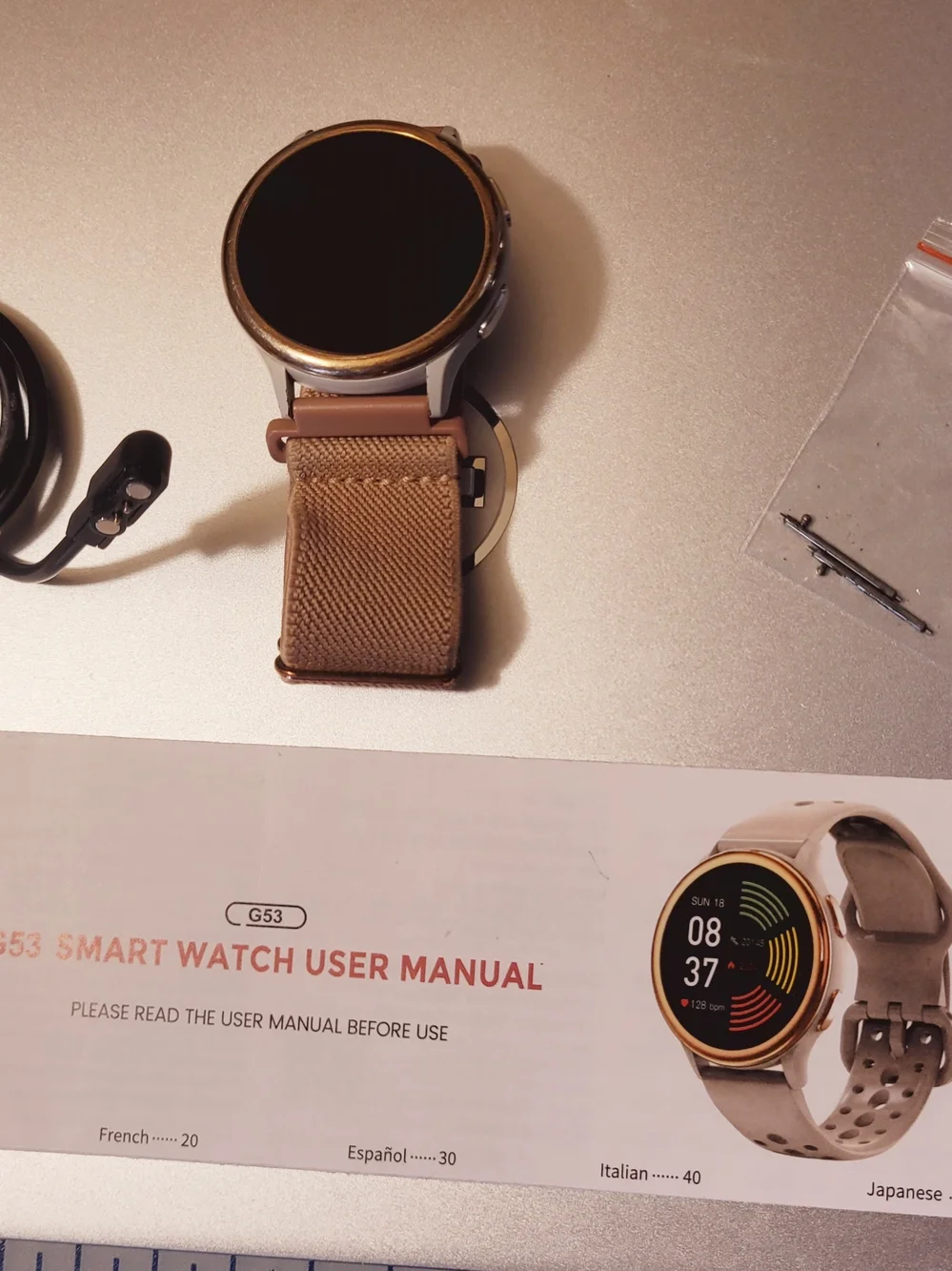 G53 Brown Smartwatch with Nylon Band